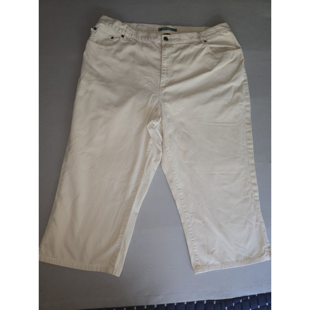 Lauren Jeans Co. Ralph Lauren Capri Pants Size 20W Beige Tan Crop Chino Womens